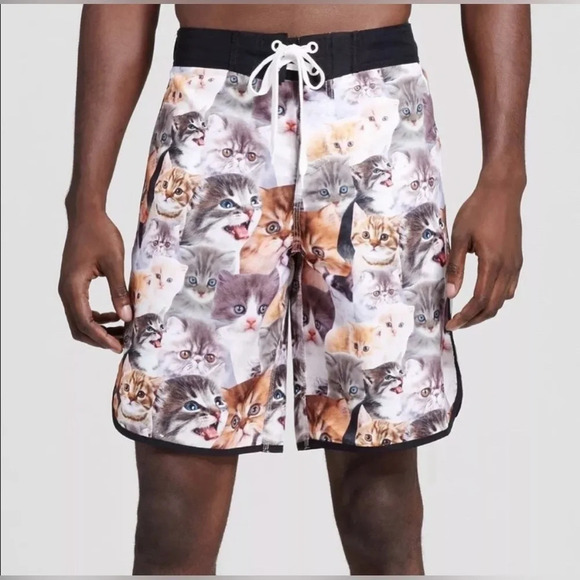 Bioworld Cat Kittens Swim Trunks Board Shorts XL - Picture 1 of 7